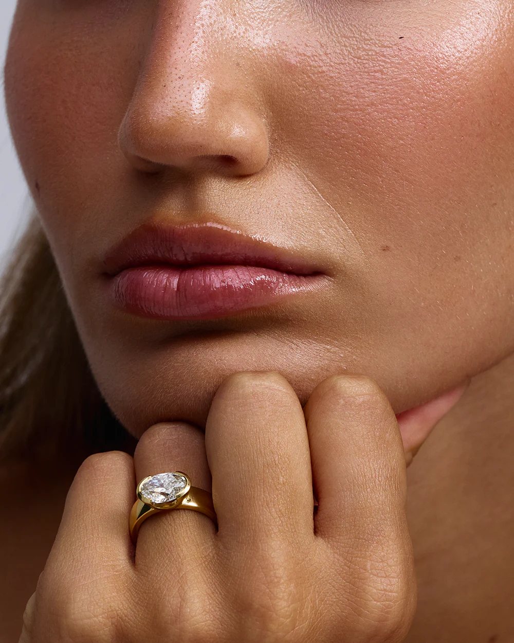 Arabella 2.51ct Half Bezel Engagement Ring - Image 2