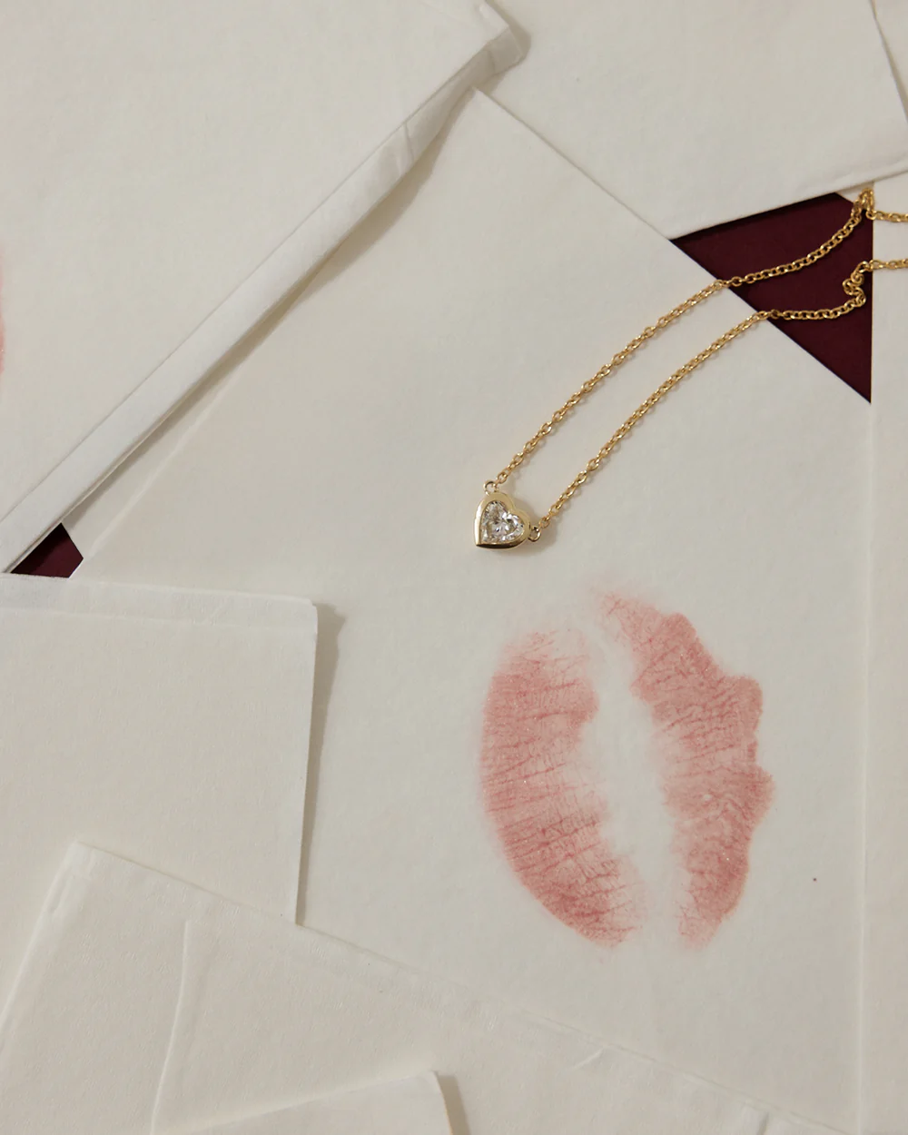 Bezel Heart Diamond Necklace - Image 3