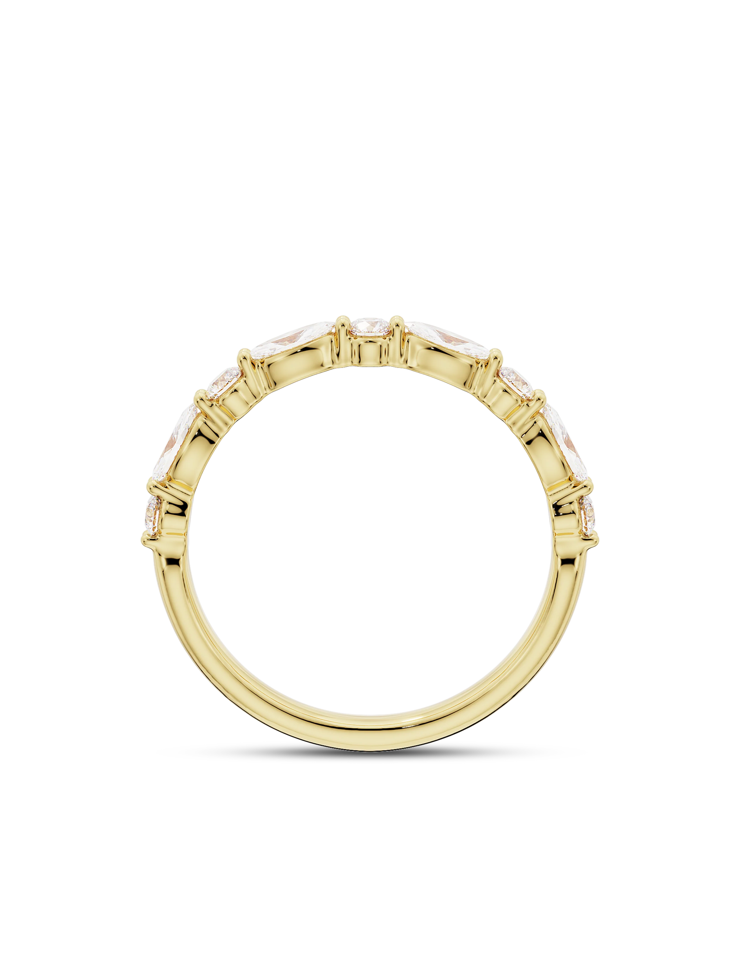 Eloise Bold Round and Marquise Diamond Band Yellow Gold - Image 4