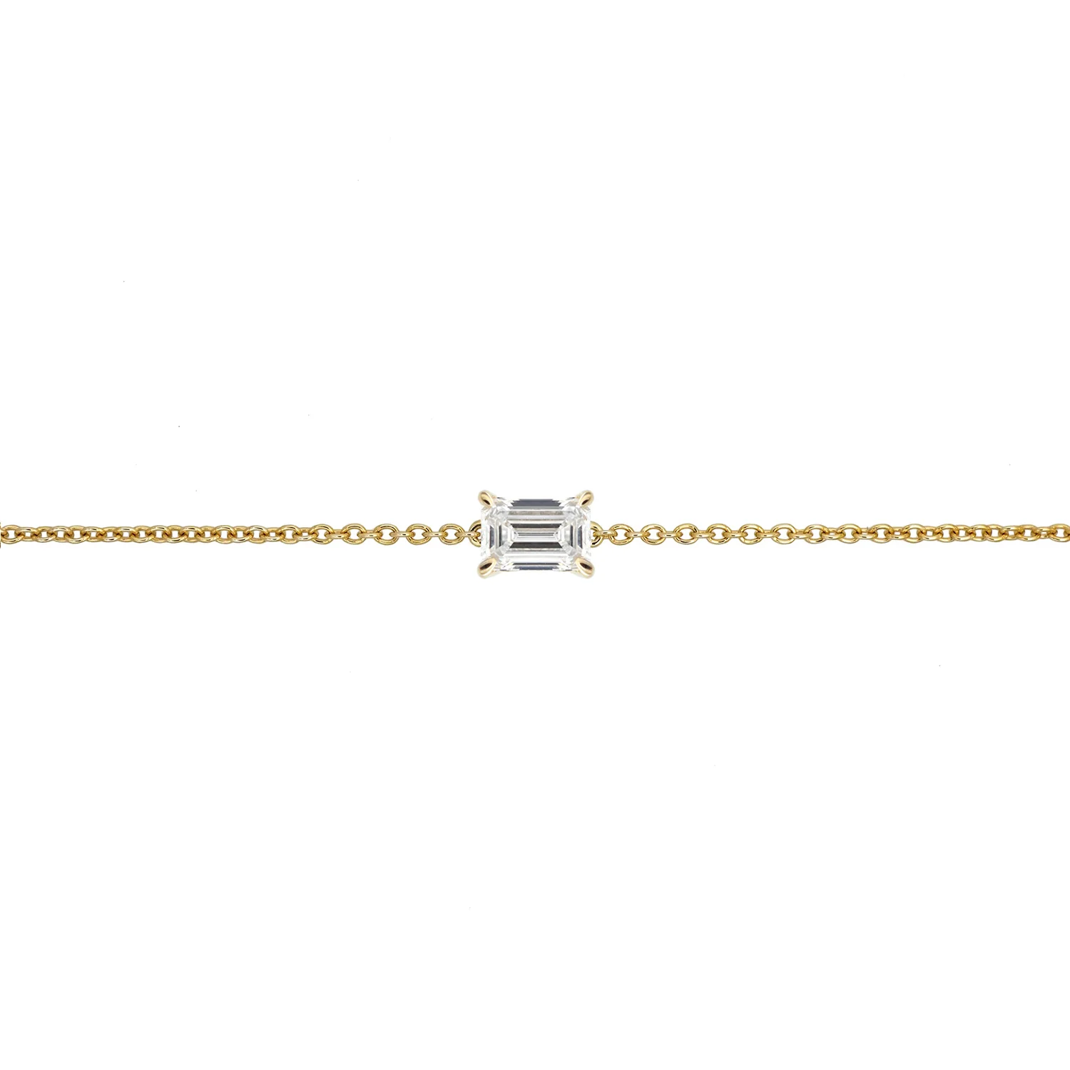 Emerald Solitaire Diamond Bracelet - Image 3