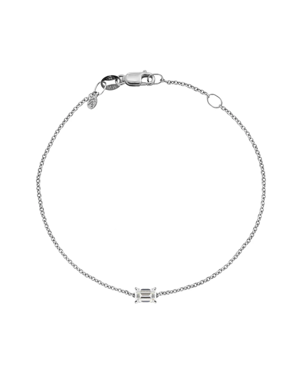 Emerald Solitaire Diamond Bracelet - Image 4