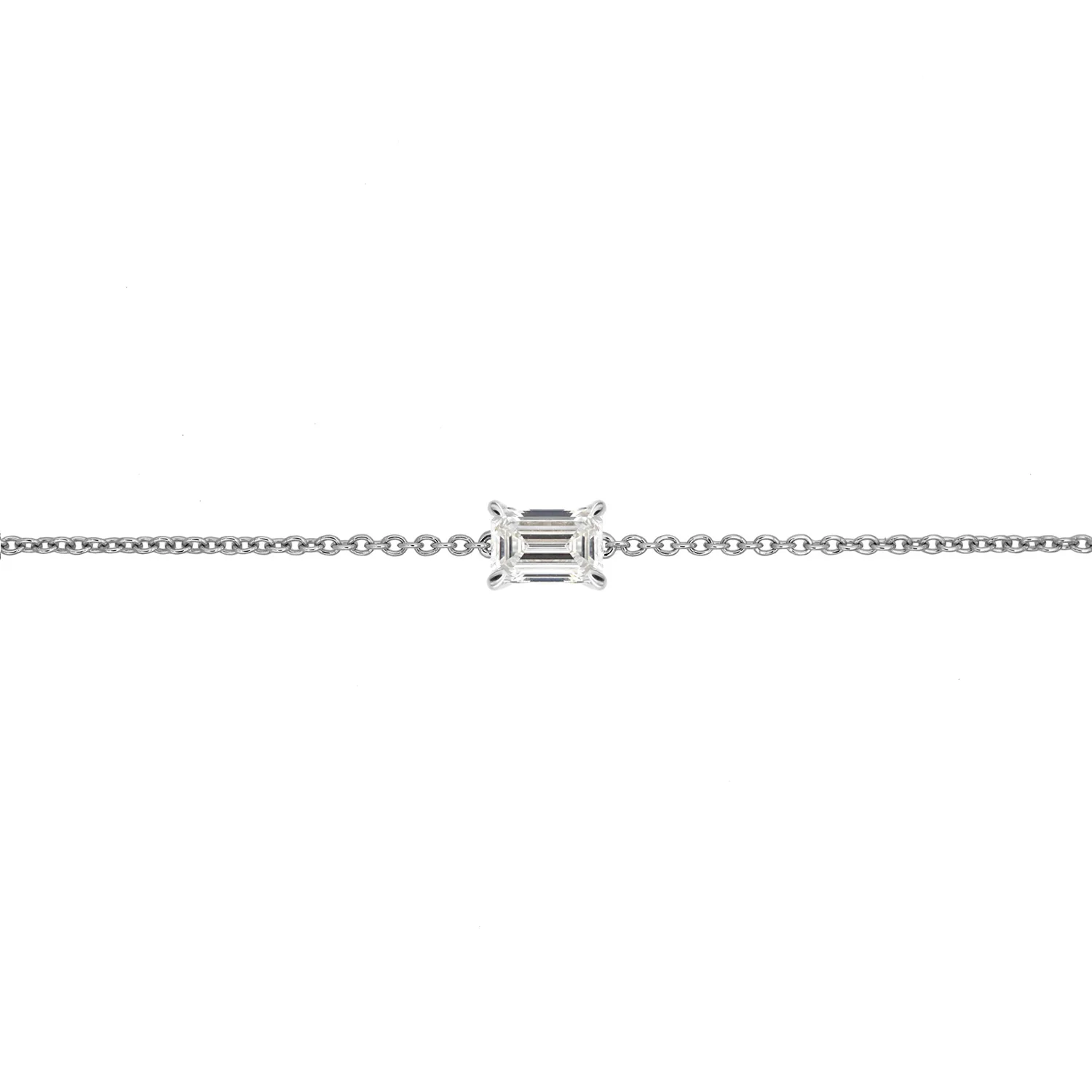 Emerald Solitaire Diamond Bracelet - Image 5