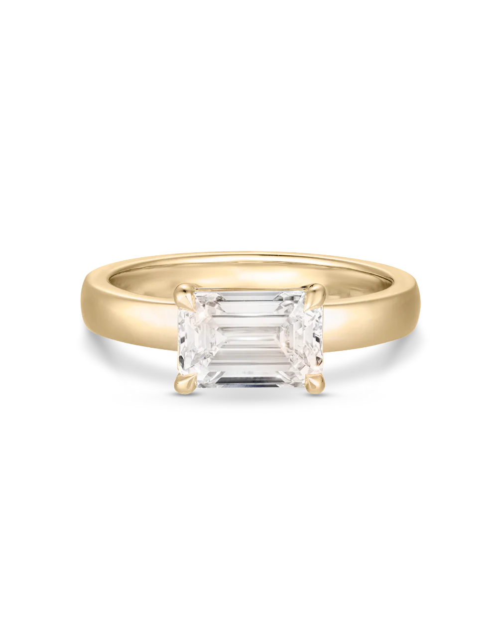 Evelyn 2.01ct East West Emerald Diamond Engagement Ring
