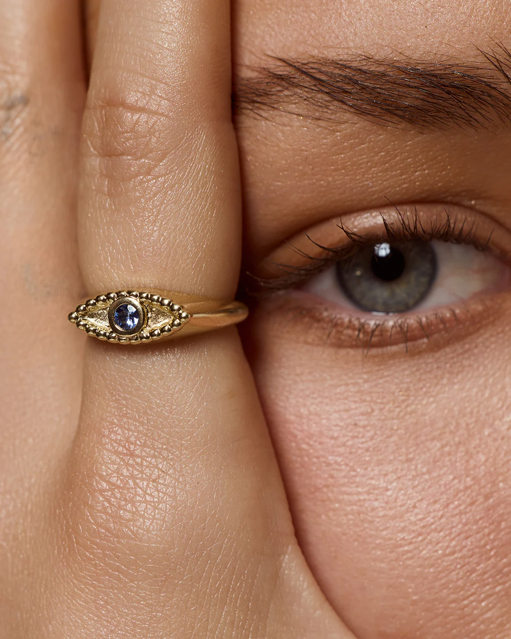 Evil Eye Signet Ring - Image 2