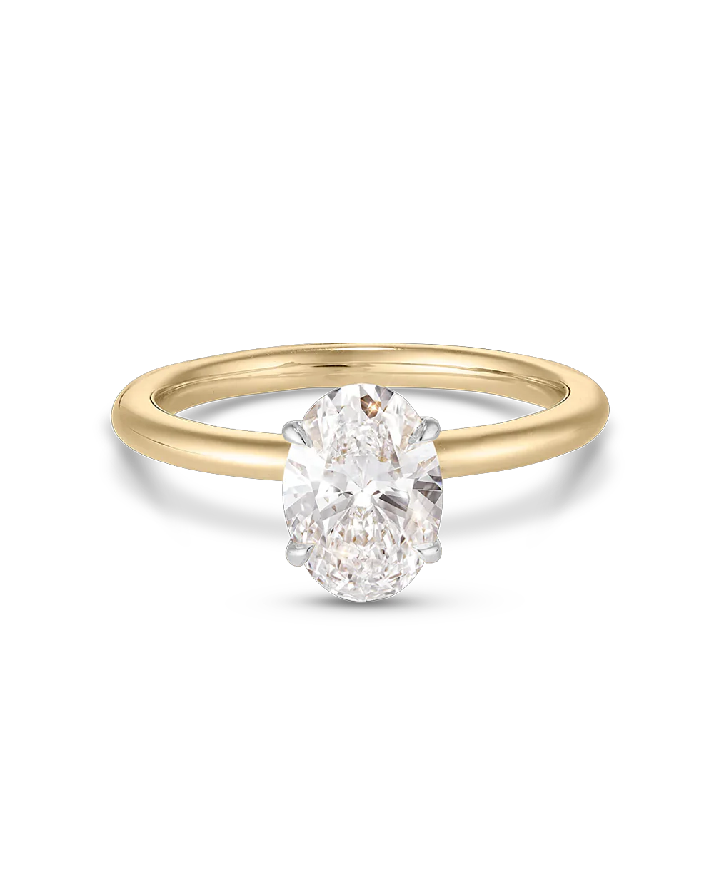 Grace 1.53ct Two Tone Oval Diamond Engagement Ring