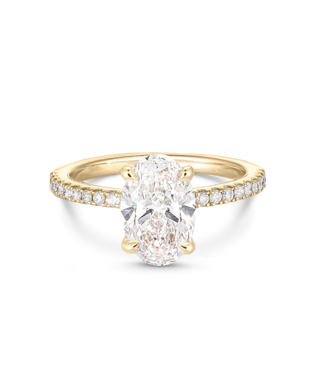 Grace 2.54ct Oval Diamond Engagement Ring with Diamond Band