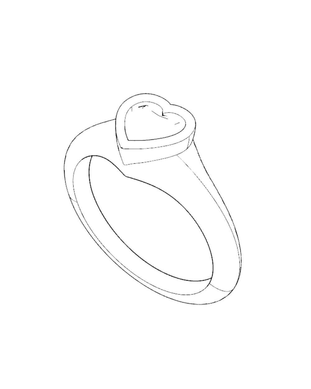 Heart Signet Pinky Ring - Image 4