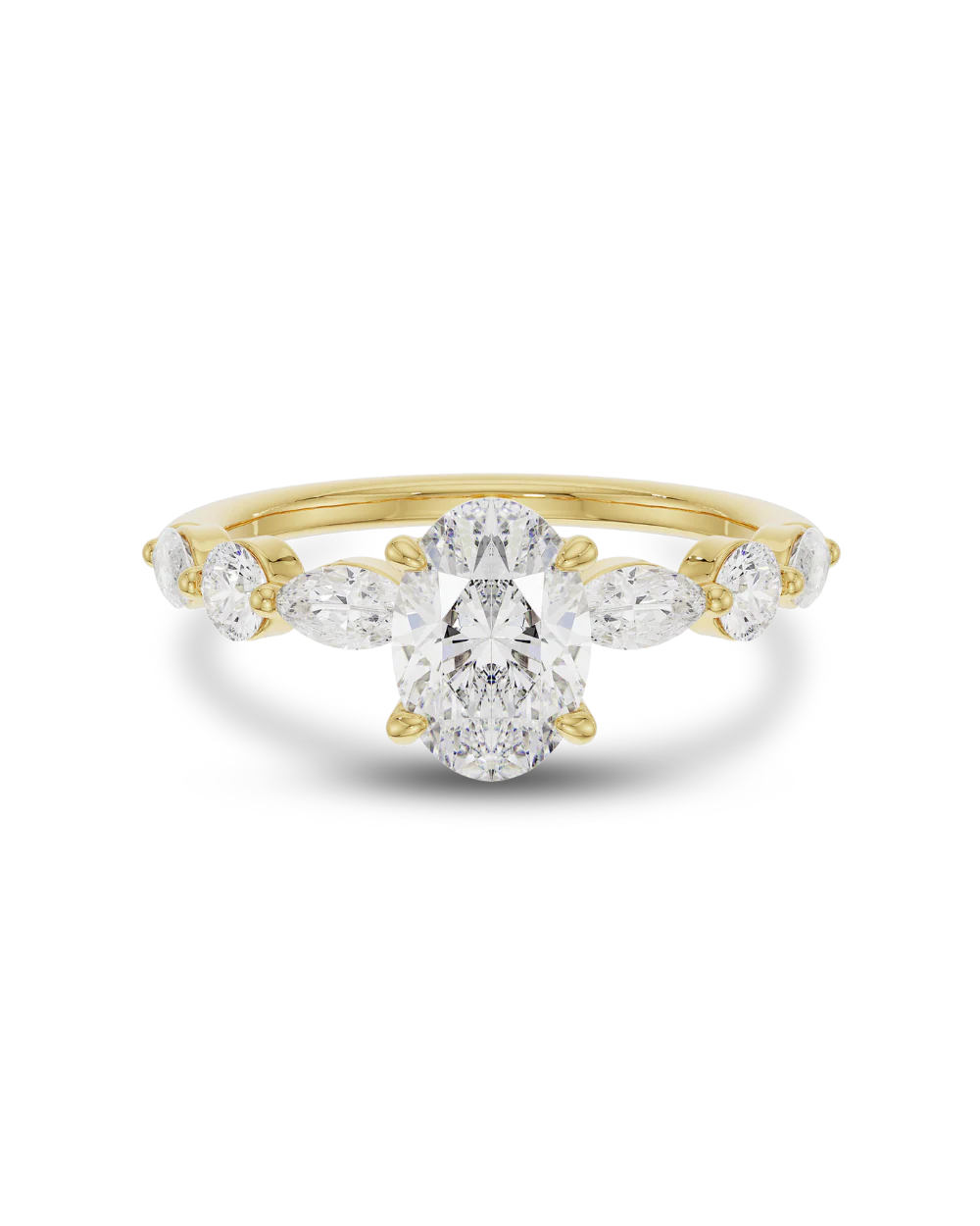 Kaylee 1.51ct Oval Diamond Fancy Band Engagement Ring