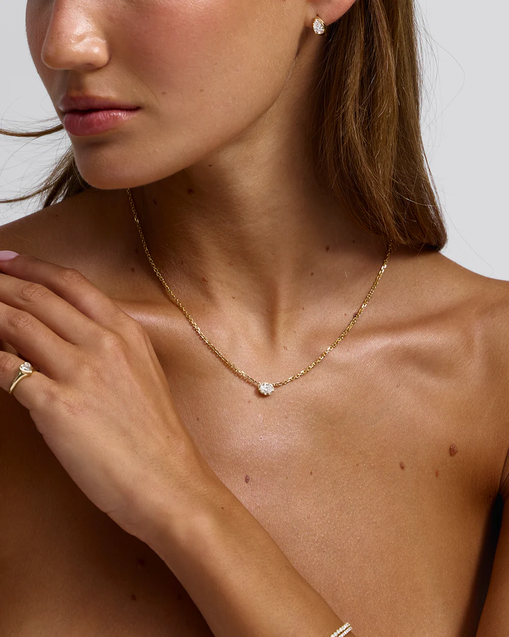 Sloane Oval Diamond Necklace - Image 12